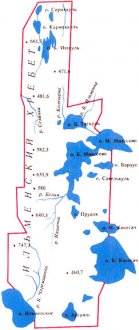 Карта Ильменского заповедника, границы