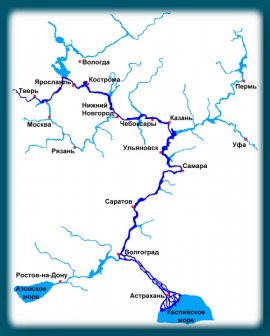 карта реки Волги