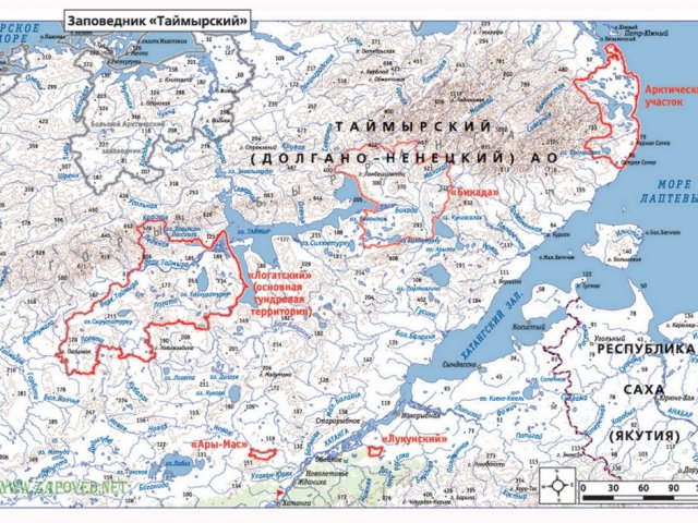 Карта Заповедников России